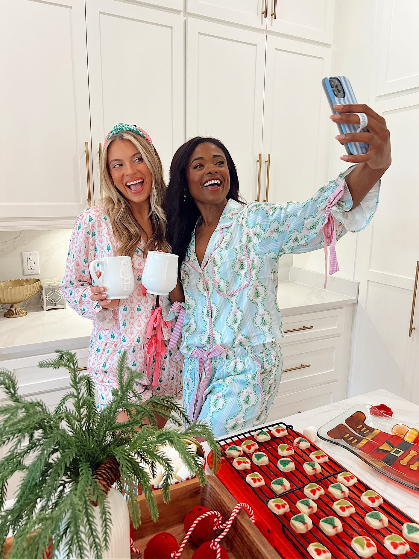 Christmas Tree Satin Two-Piece Set