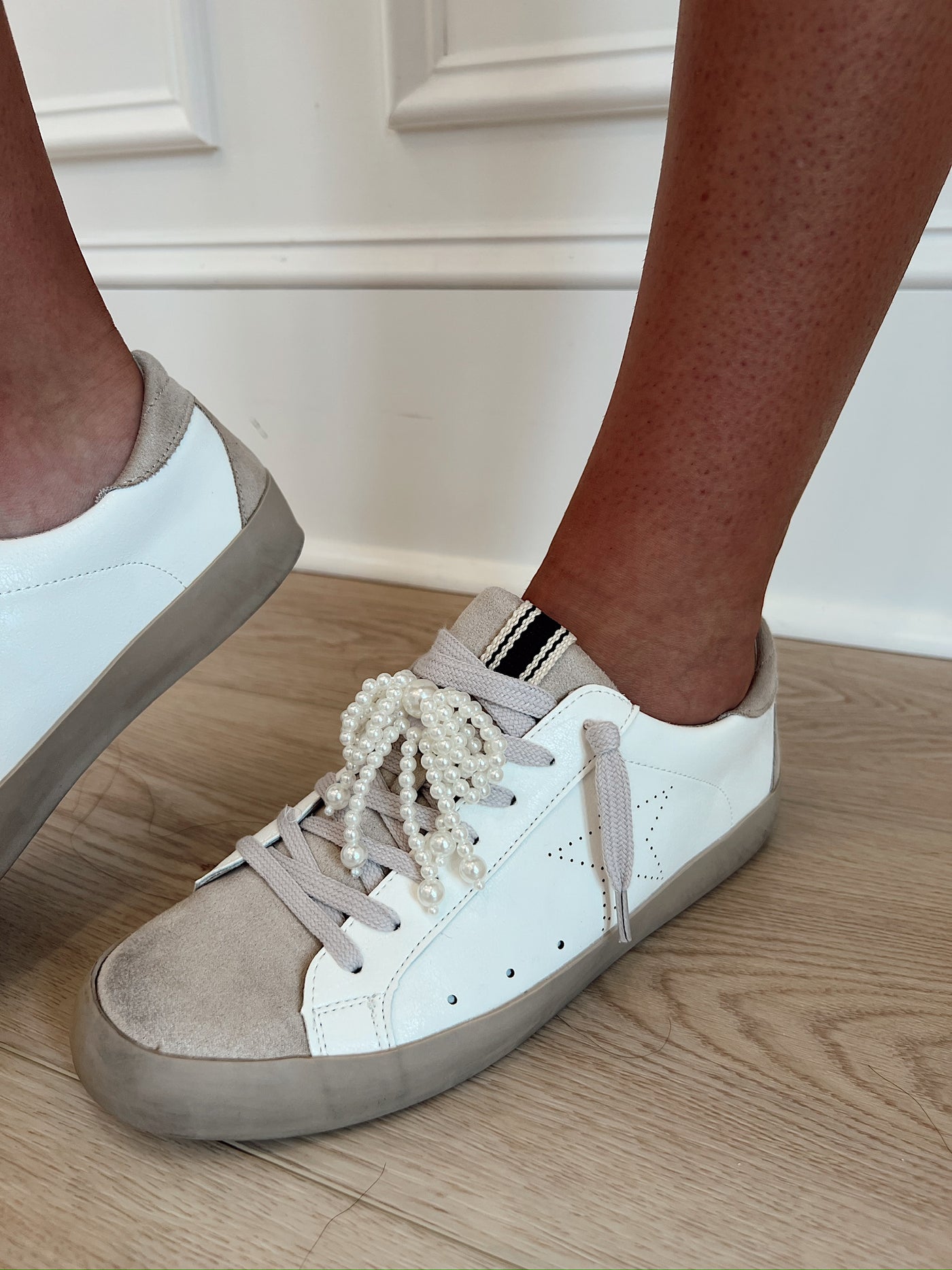 Pearl Bow Ribbon Shoe Charm