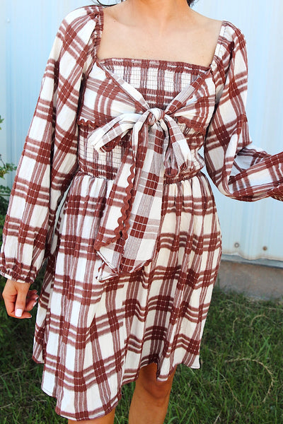 Toasty Times Plaid Mini Dress
