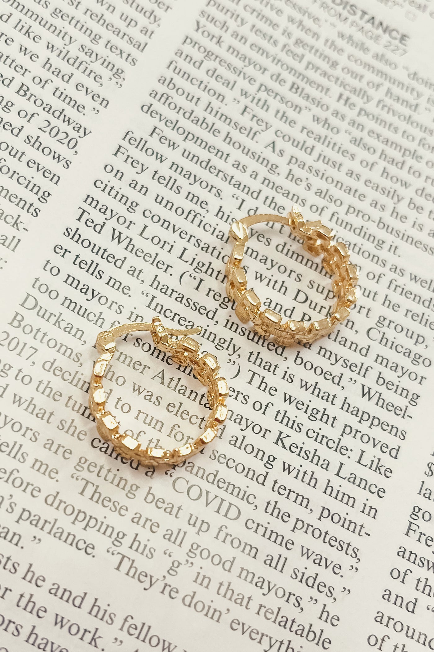 Checkered Hoop Earrings