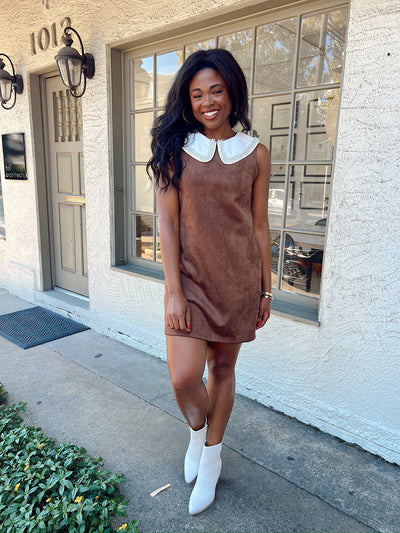 With A Smile Embellished Collared Dress