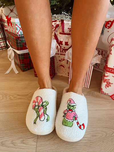 The Green Christmas Monster Slippers