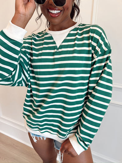 Pages In Time Striped Top