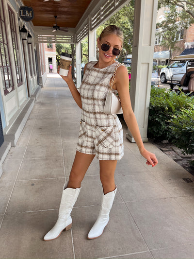 Make My Day Tweed Romper