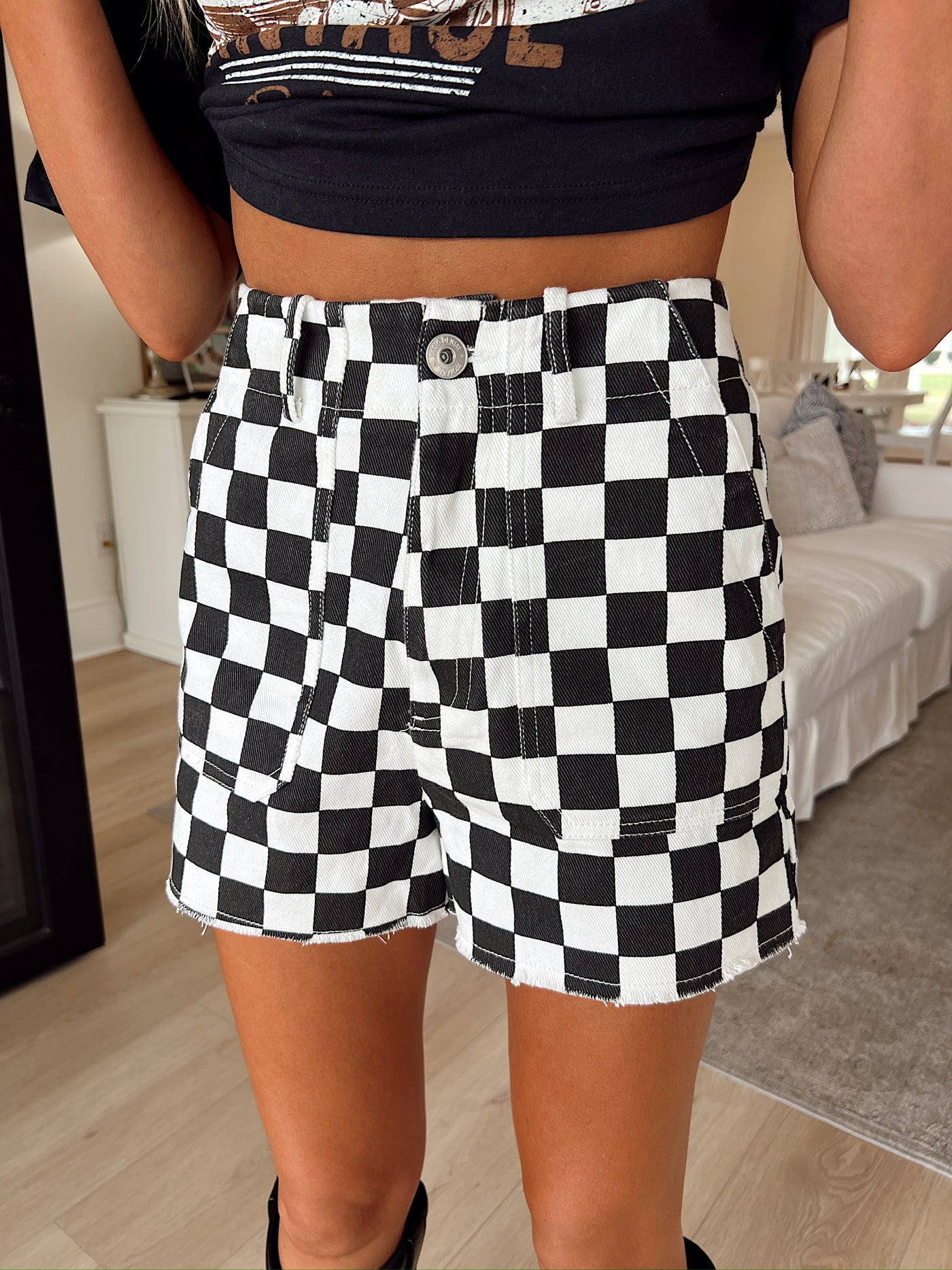 Ready To Bounce Checkered Shorts