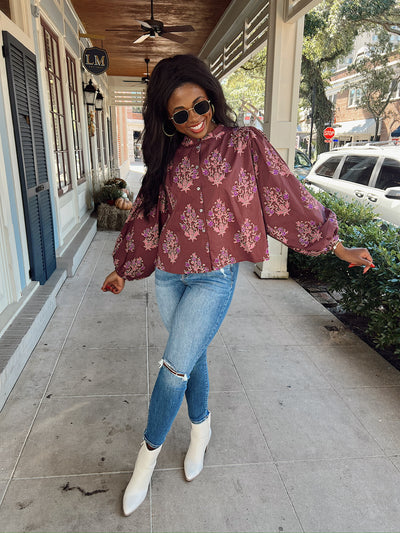 Last Drive Down Floral Top