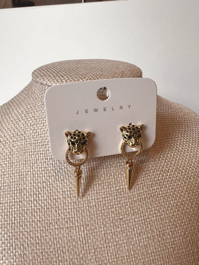 Fierce Babe Leopard Drop Earrings