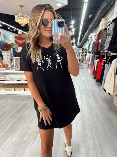 Dancing Skeletons T-Shirt Mini Dress