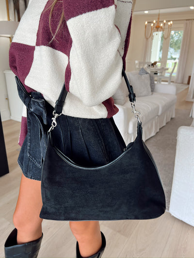 Don't Blame Me Faux Suede Shoulder Bag