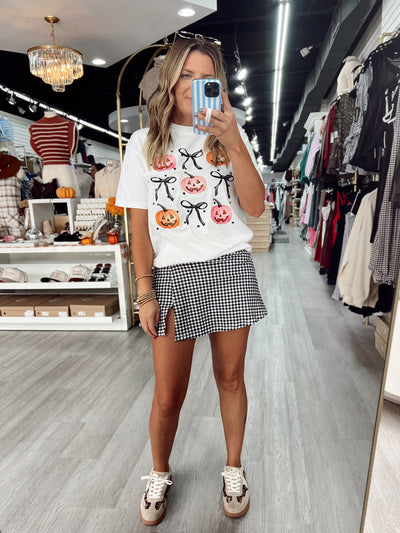 Posh Pumpkins and Bows Graphic Top