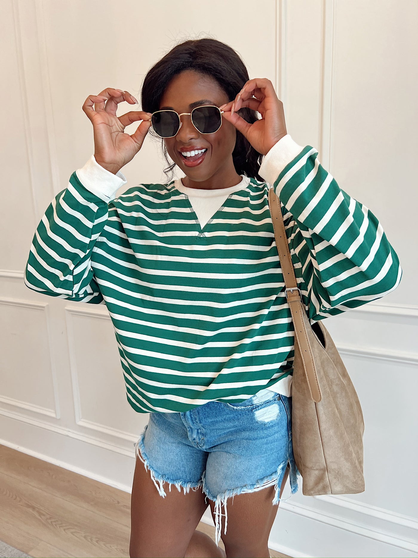 Pages In Time Striped Top