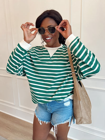 Pages In Time Striped Top