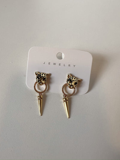 Fierce Babe Leopard Drop Earrings