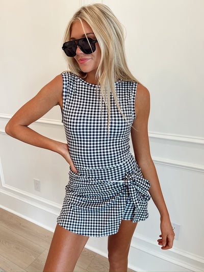 Work It Girl Gingham Wrap Dress