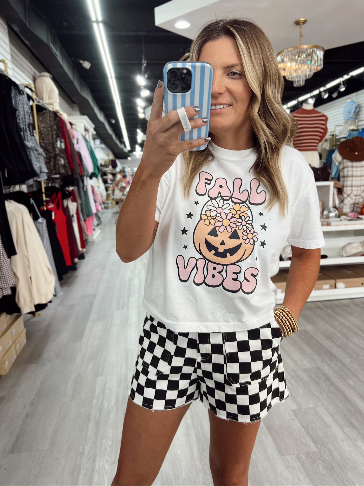 Fall Vibes Retro Pumpkin Graphic Top