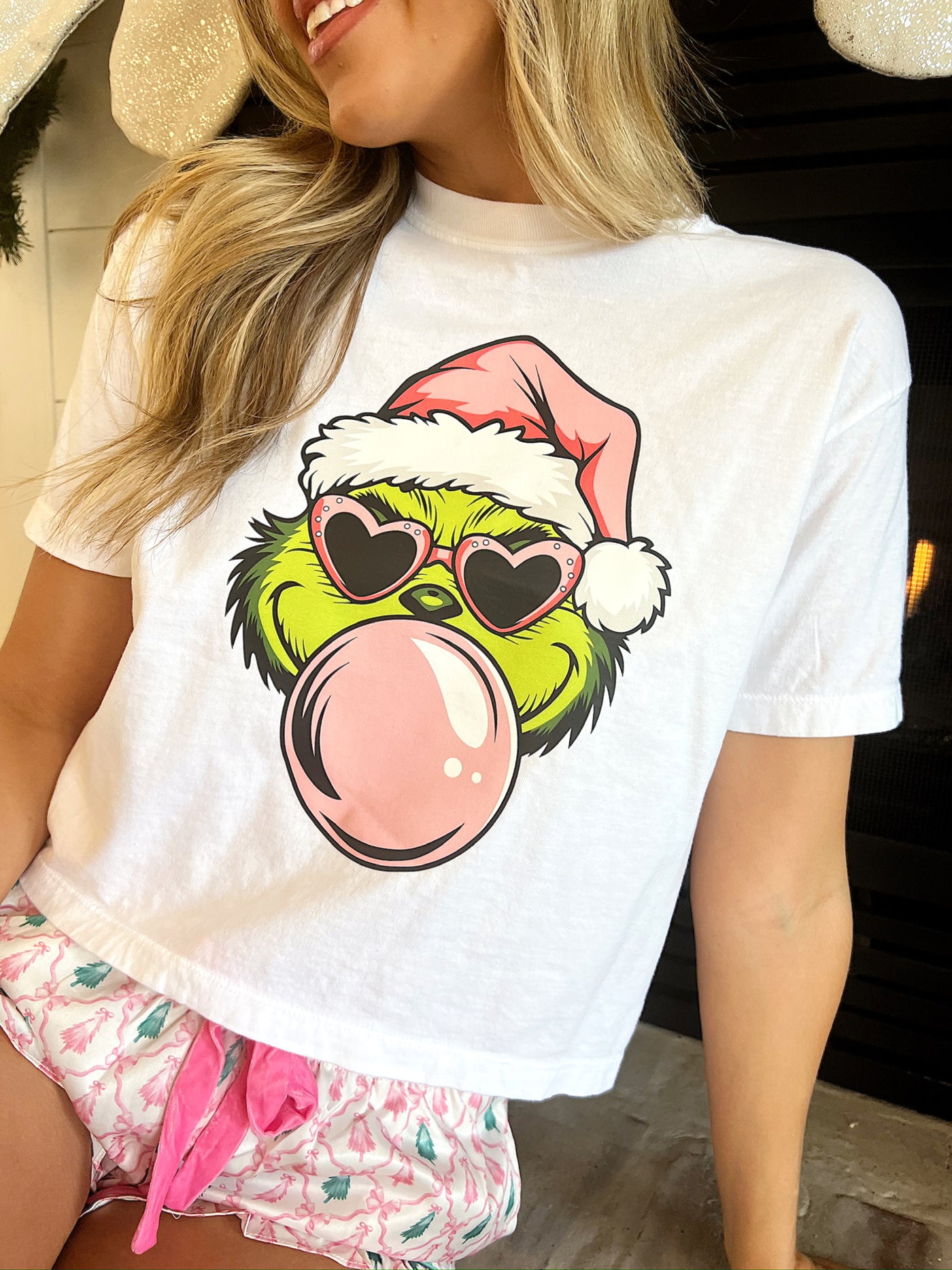 Bubblegum Grinch Graphic Top