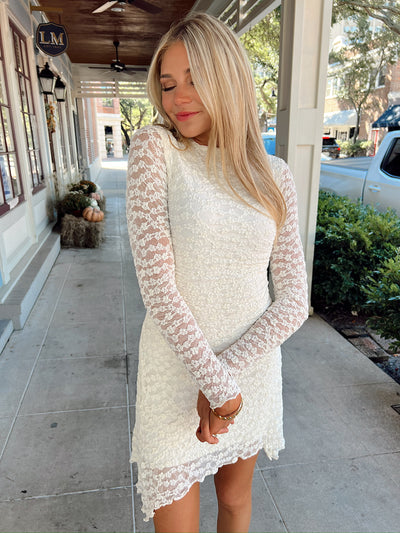 Fallen Leaves Mock Neck Dress