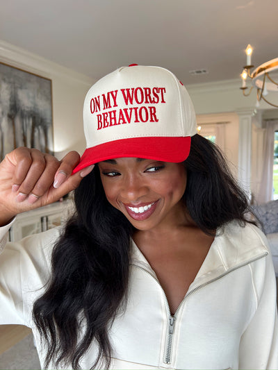 On My Worst Behavior Trucker Hat