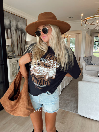 Ride Hard Vintage Car Graphic Top