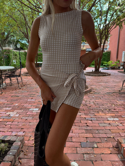 Work It Girl Gingham Wrap Dress