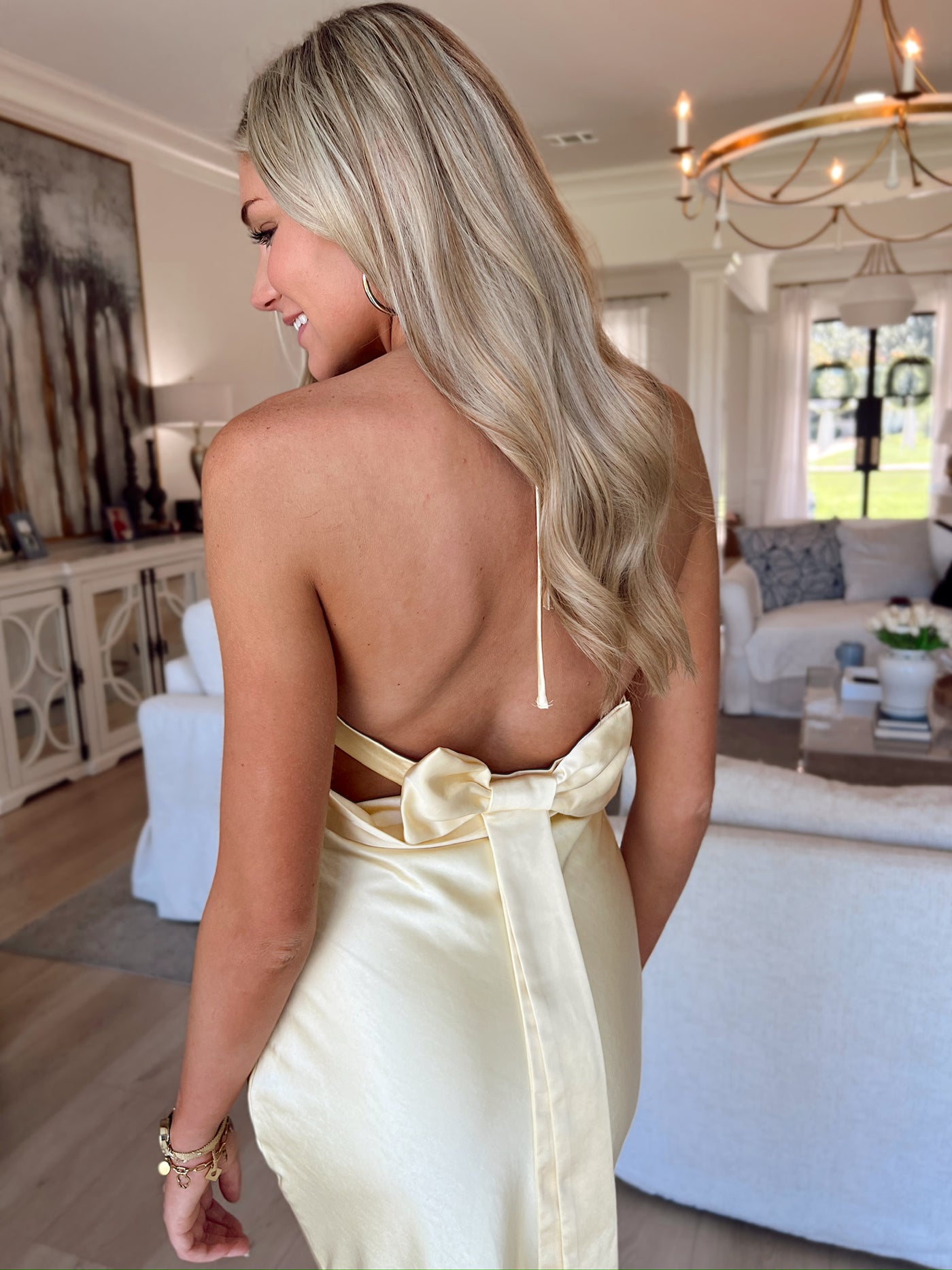 Lasting Poise Satin Maxi Dress