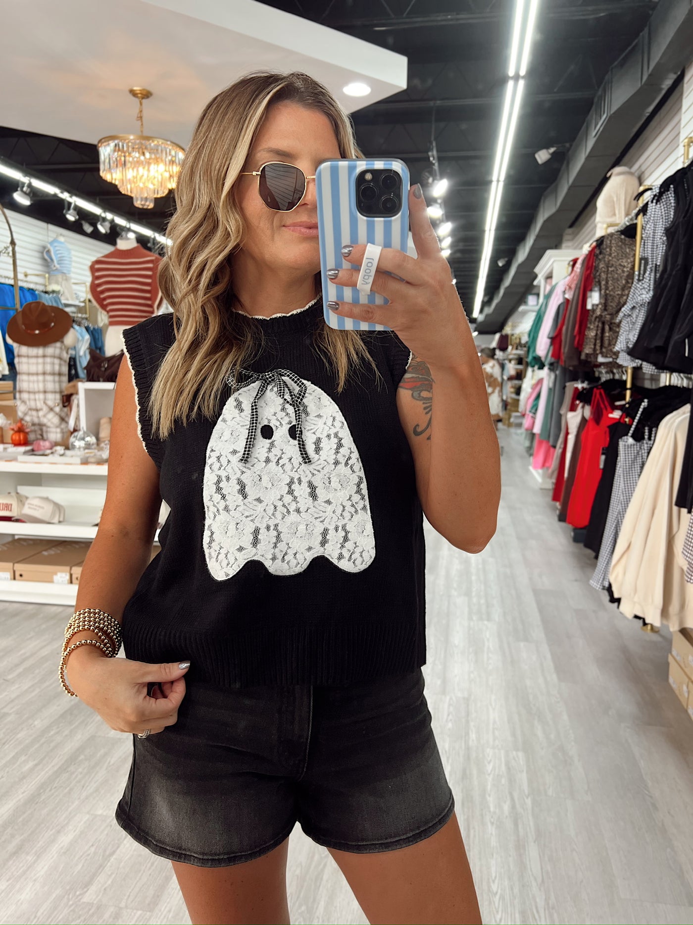 Ghostie Gal Bow Sweater Vest