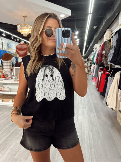 Ghostie Gal Bow Sweater Vest