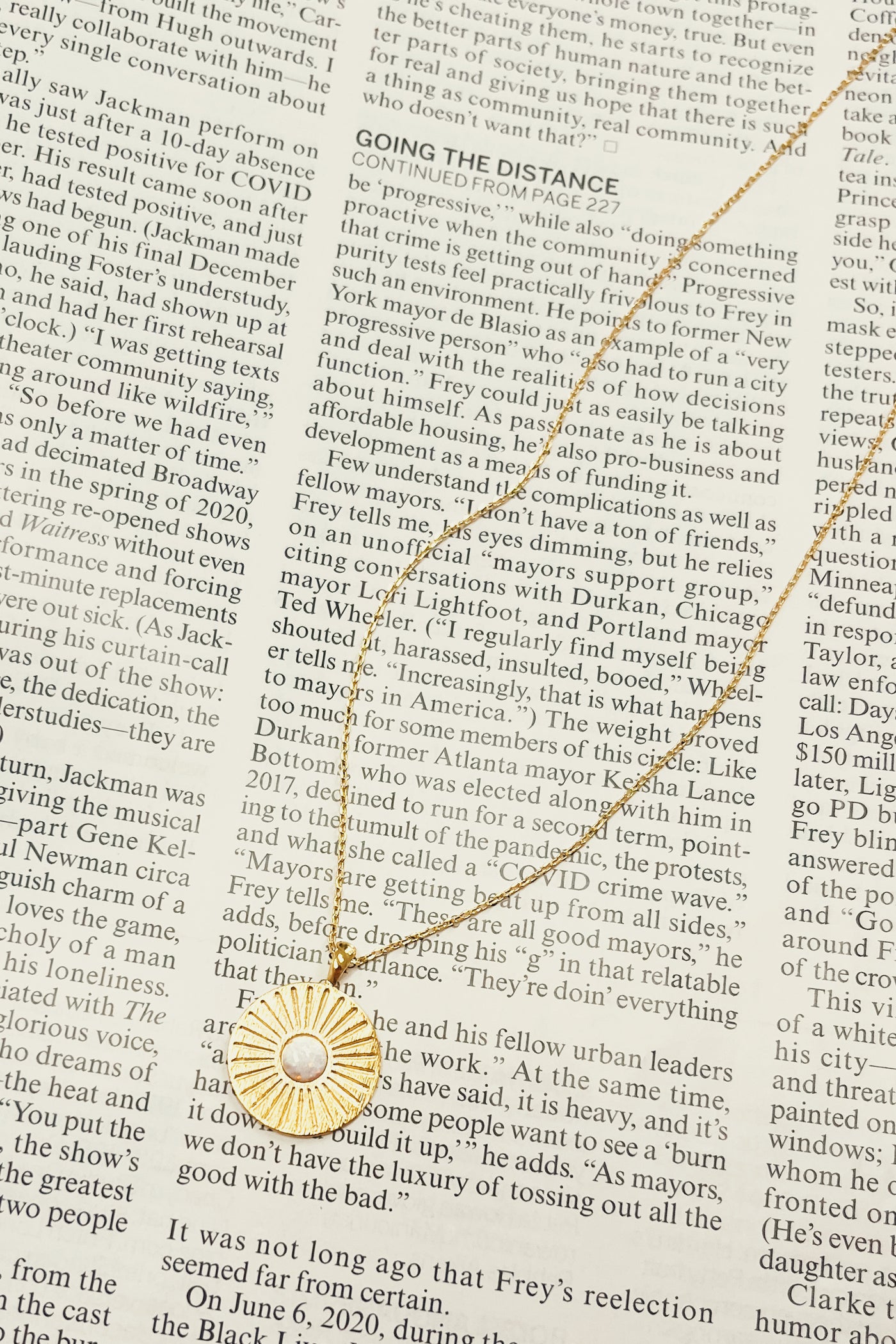 Circle Sunburst Coin Pendant Necklace