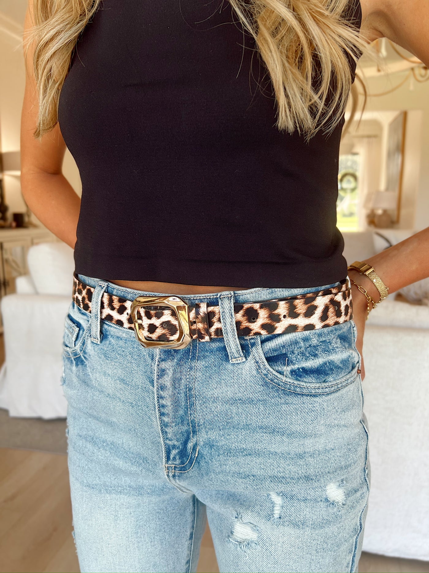Born To Glow Textured Buckle Belt