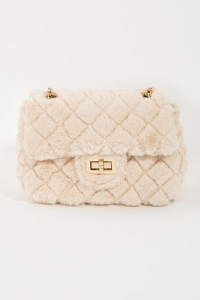 The Remington Quilted Faux Fur Crossbody/Handbag