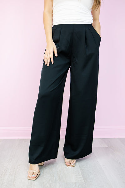 Tyra Wide Leg Satin Pants