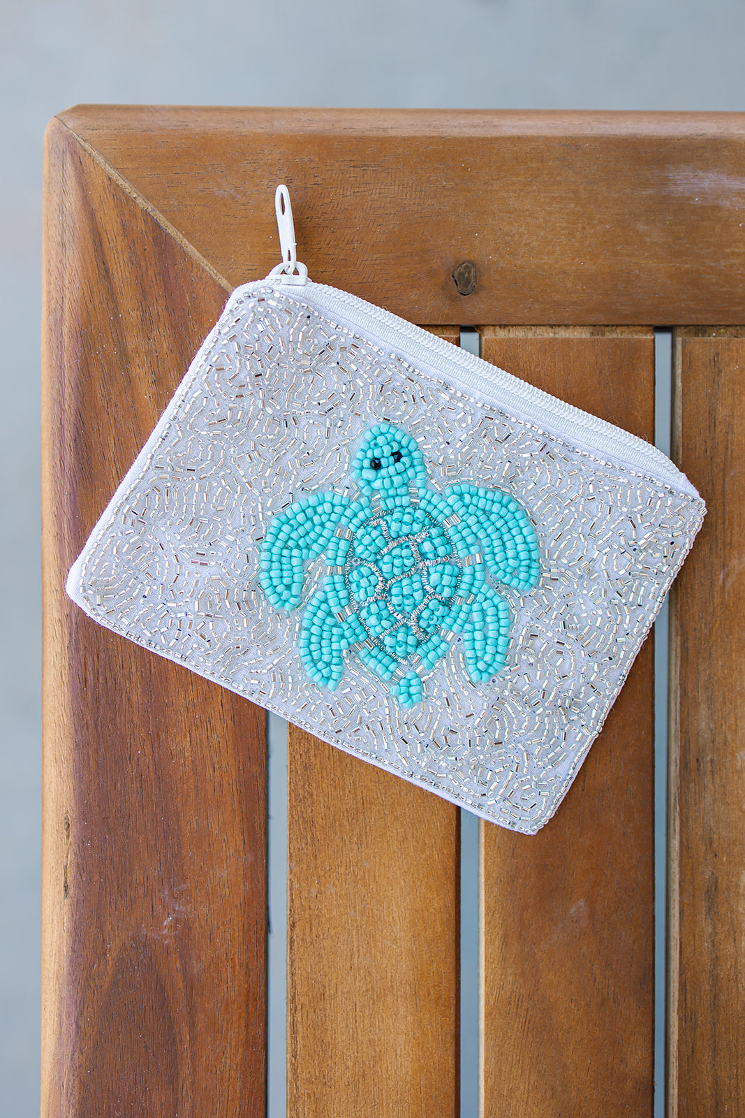 Sea Turtle Seed Bead Coin Pouch