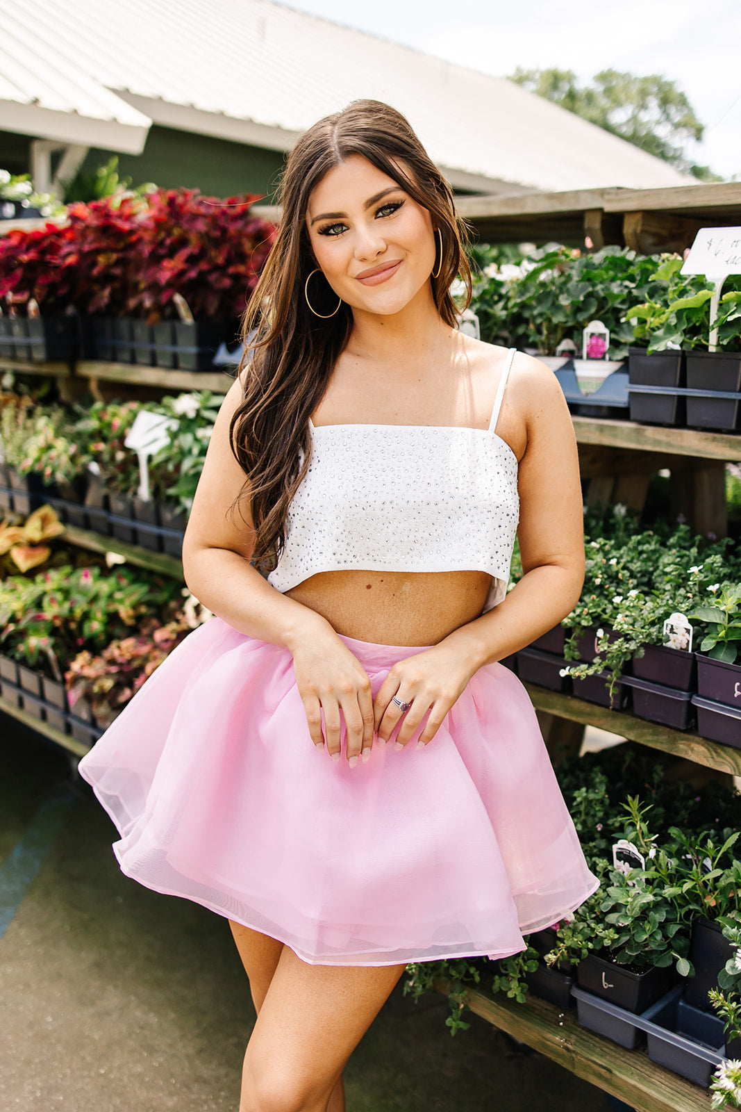 Catching Glances Rhinestone Crop Top