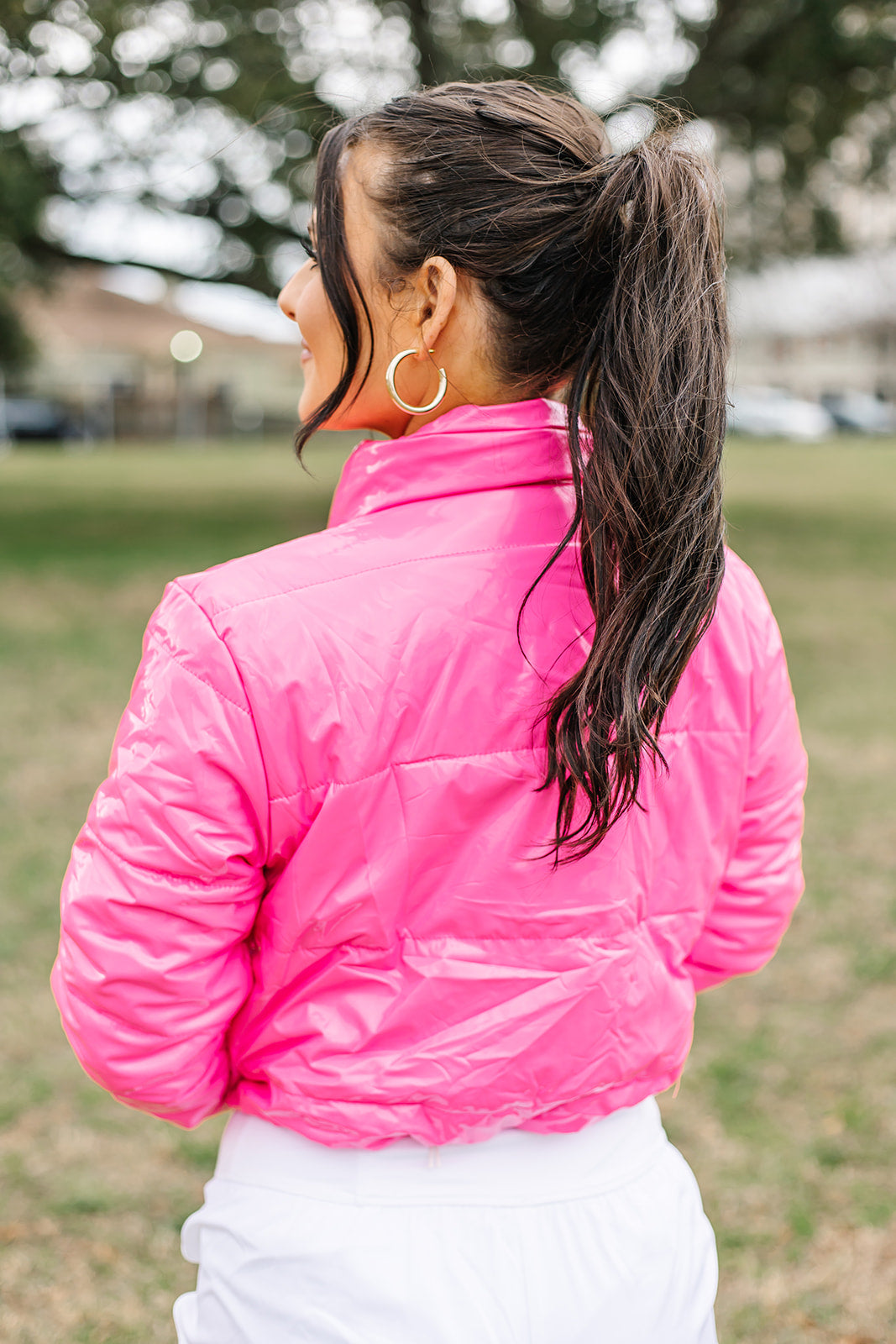 Bare The Breeze Glossy Puffer Jacket