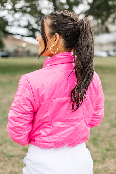 Bare The Breeze Glossy Puffer Jacket
