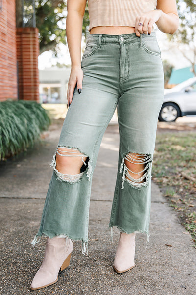 Summer Clover Crop Flare Jean