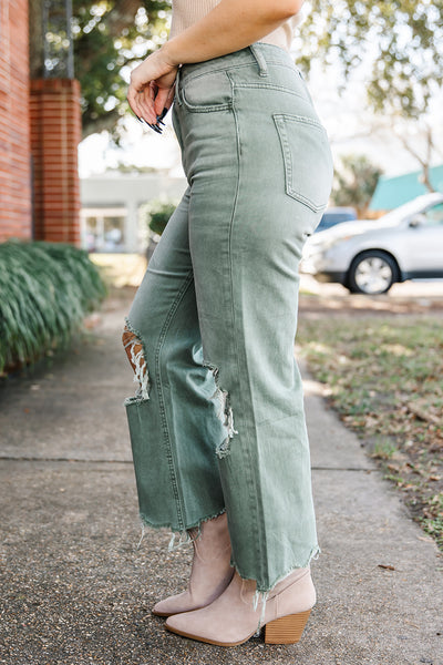Summer Clover Crop Flare Jean