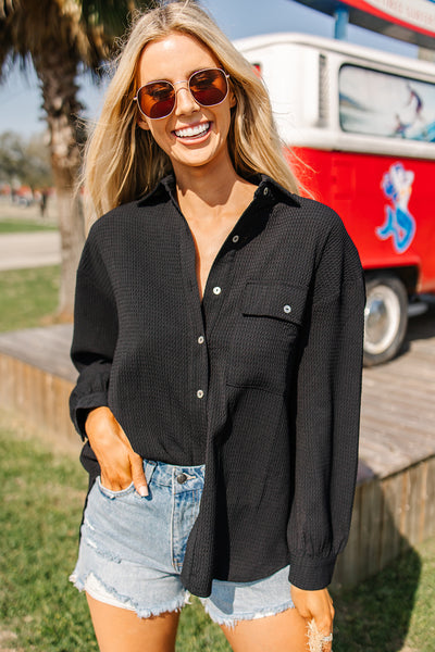 Easy Breezy Textured Long Sleeve