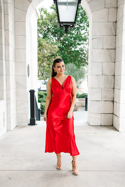 Bold Favor Satin Midi Dress