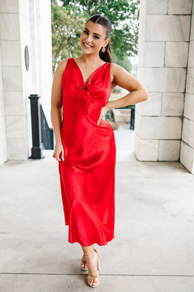 Bold Favor Satin Midi Dress