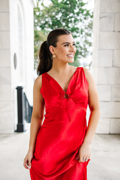 Bold Favor Satin Midi Dress