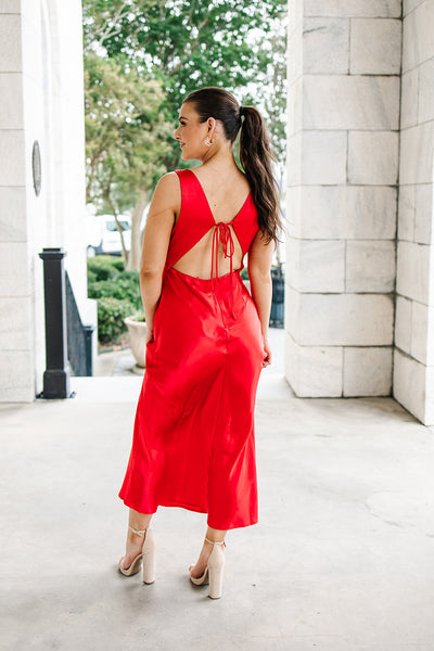 Bold Favor Satin Midi Dress