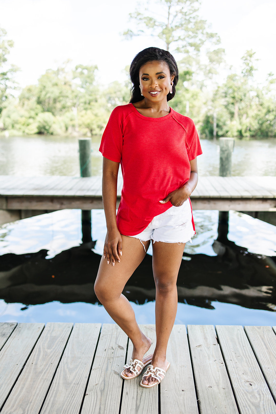 My Everyday Best Waffle Knit Top
