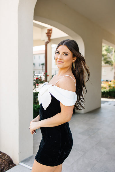Aubrey Bow Mini Dress