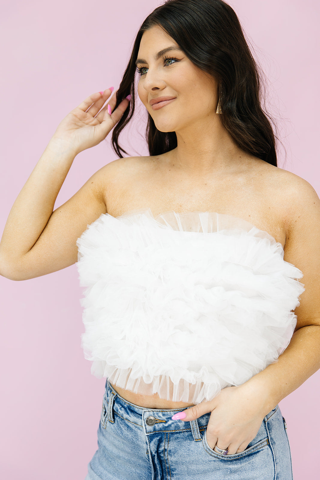 Bad Decisions Tulle Crop Top
