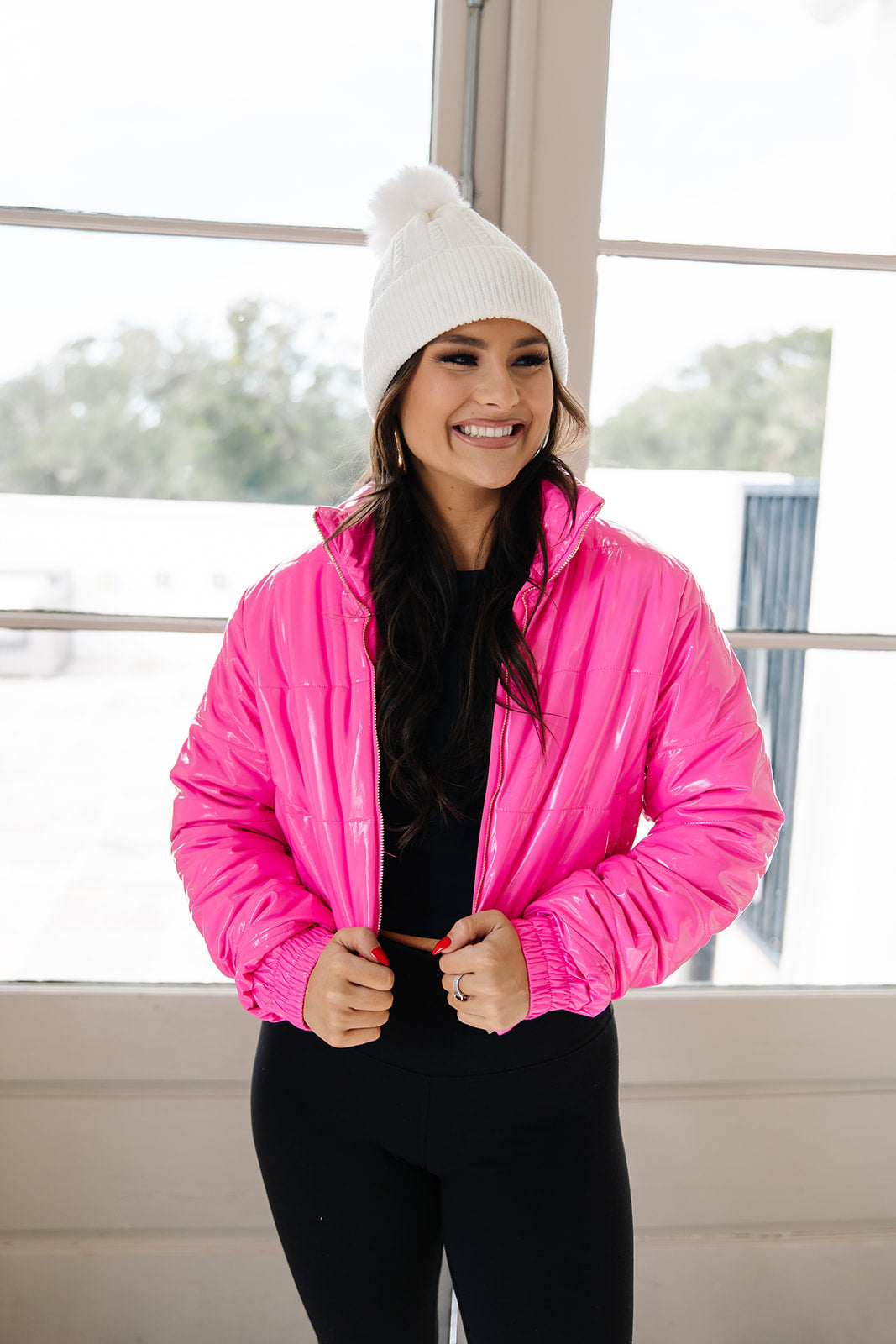 Bare The Breeze Glossy Puffer Jacket