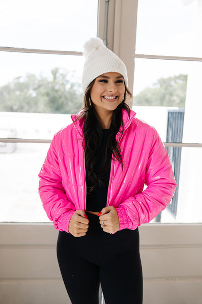 Bare The Breeze Glossy Puffer Jacket