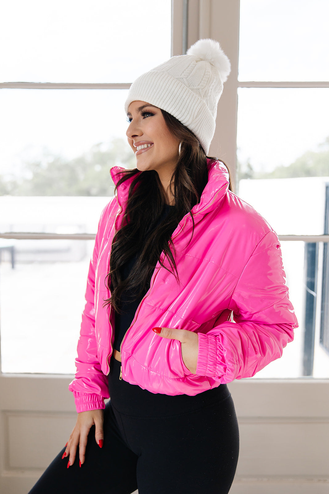 Bare The Breeze Glossy Puffer Jacket