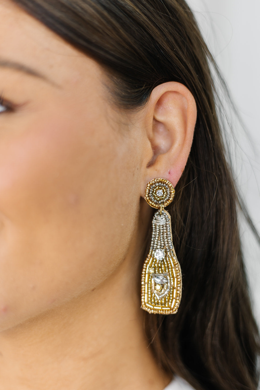 Statement Seed Bead Bottle Drop Earrings