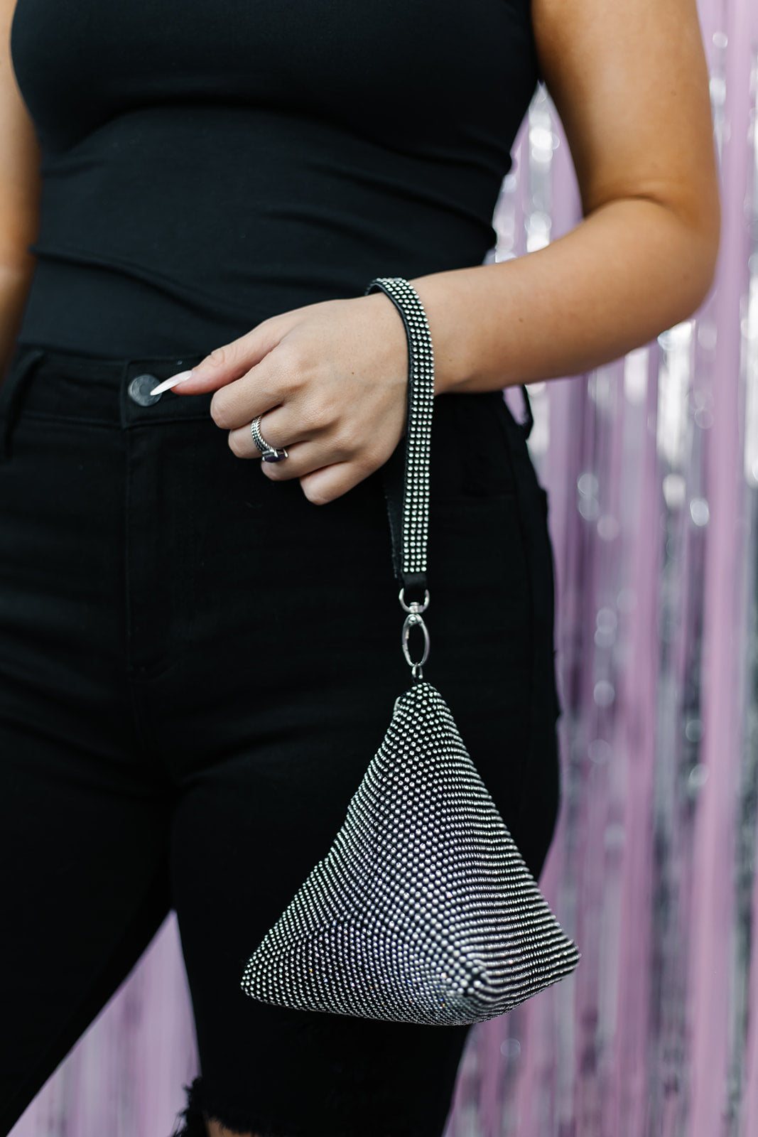 The Phoenix Embellished Pyramid Wristlet